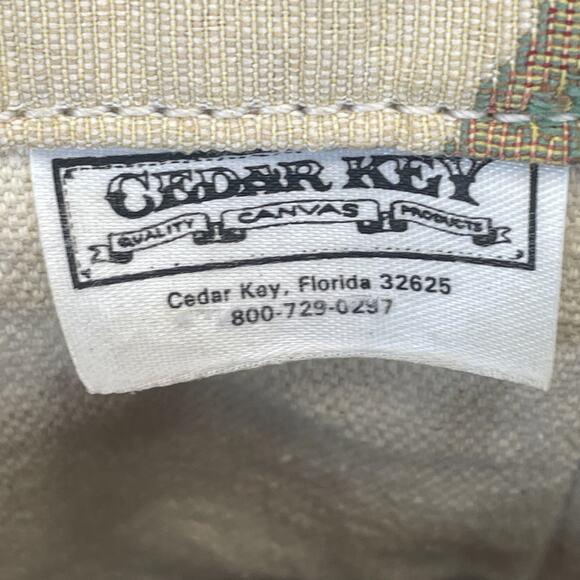Vtg Cedar Key Canvas Tapestry Bag & Wallet Set Toucan Tropical Floral Mini Tote - Picture 7 of 11